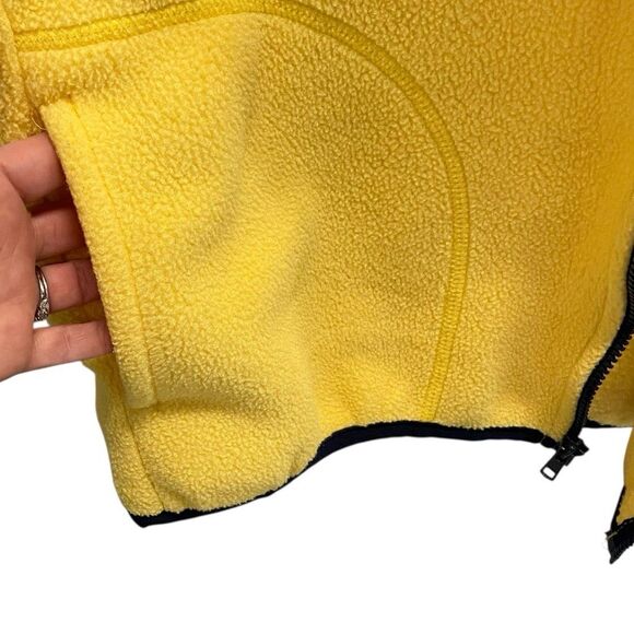 Vintage 90s L.L.Bean Bright Yellow Fleece Full Zip Vest Pockets Women’s Medium - Picture 9 of 12